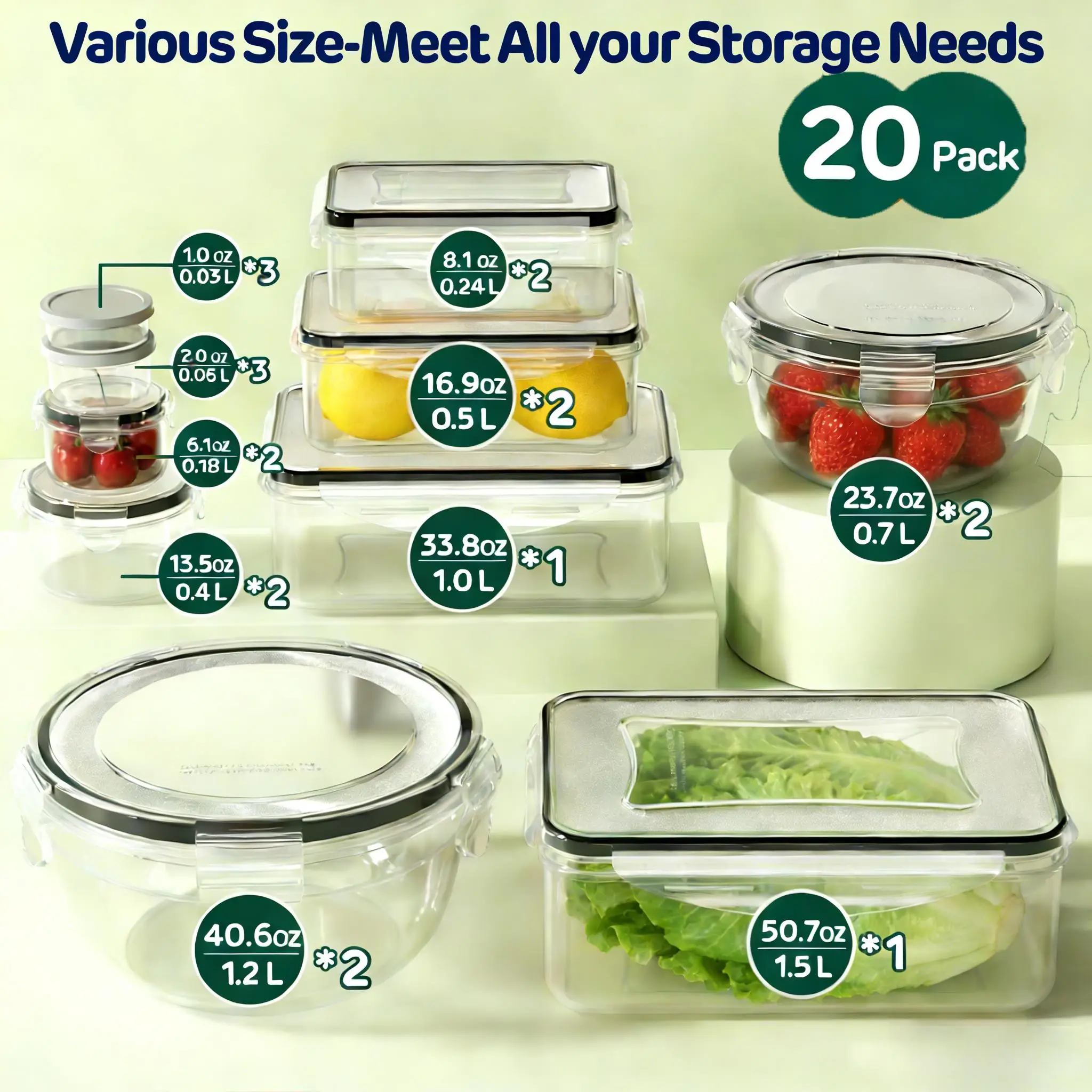 Juego de 40/42/50/52/62 recipi - Food Storage Meals reseña y precio
