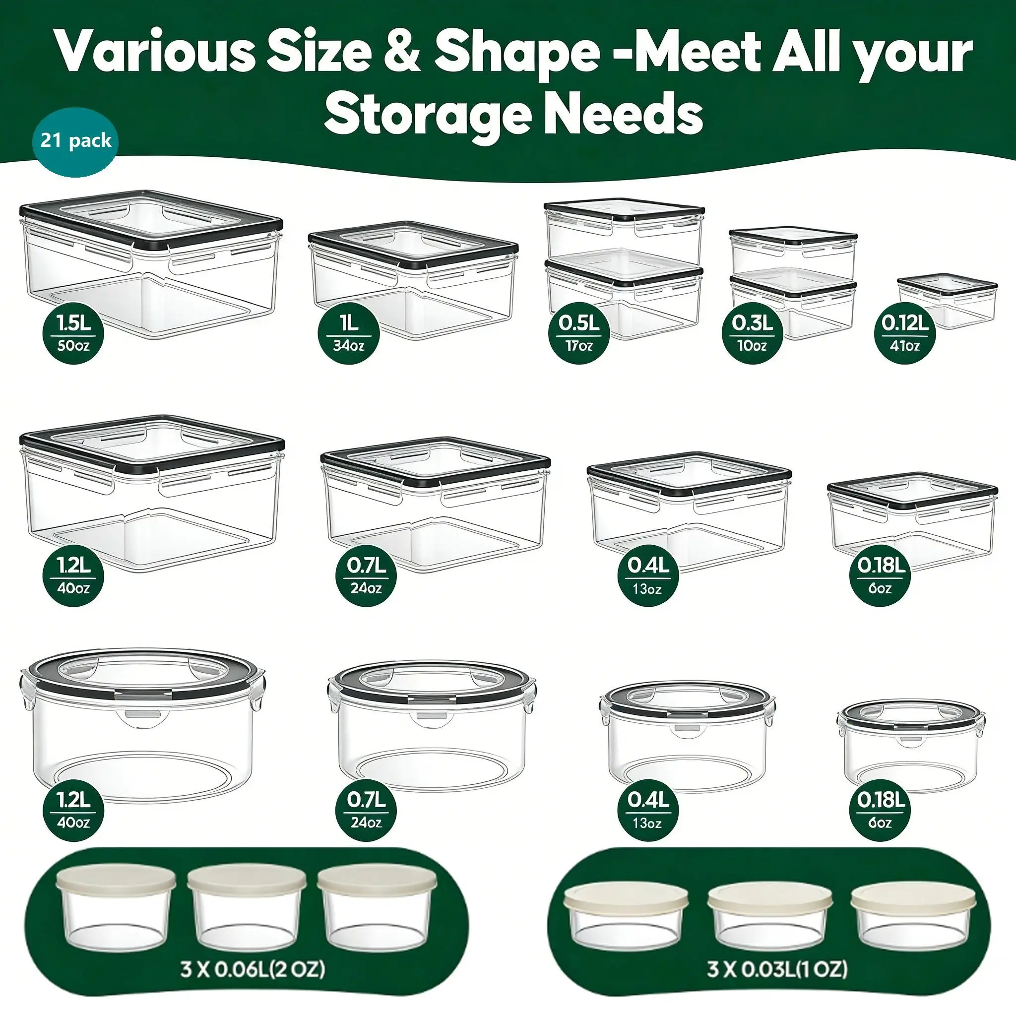Juego de 40/42/50/52/62 recipi - Food Storage Meals reseña y precio