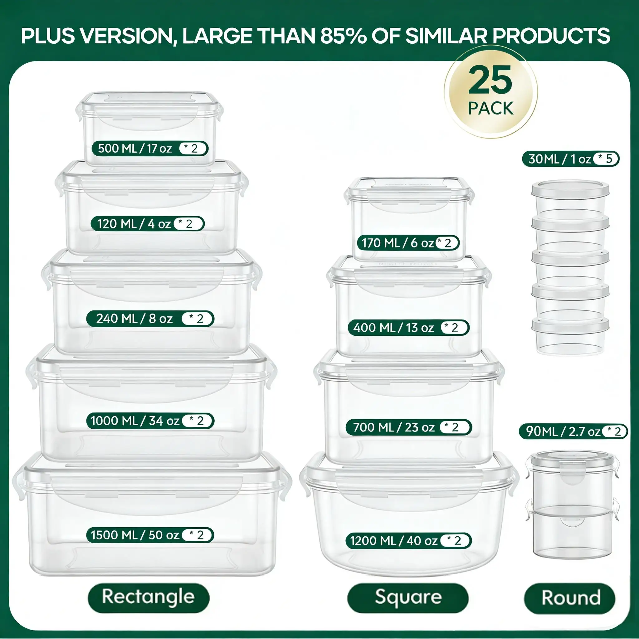 Juego de 40/42/50/52/62 recipi - Food Storage Meals reseña y precio