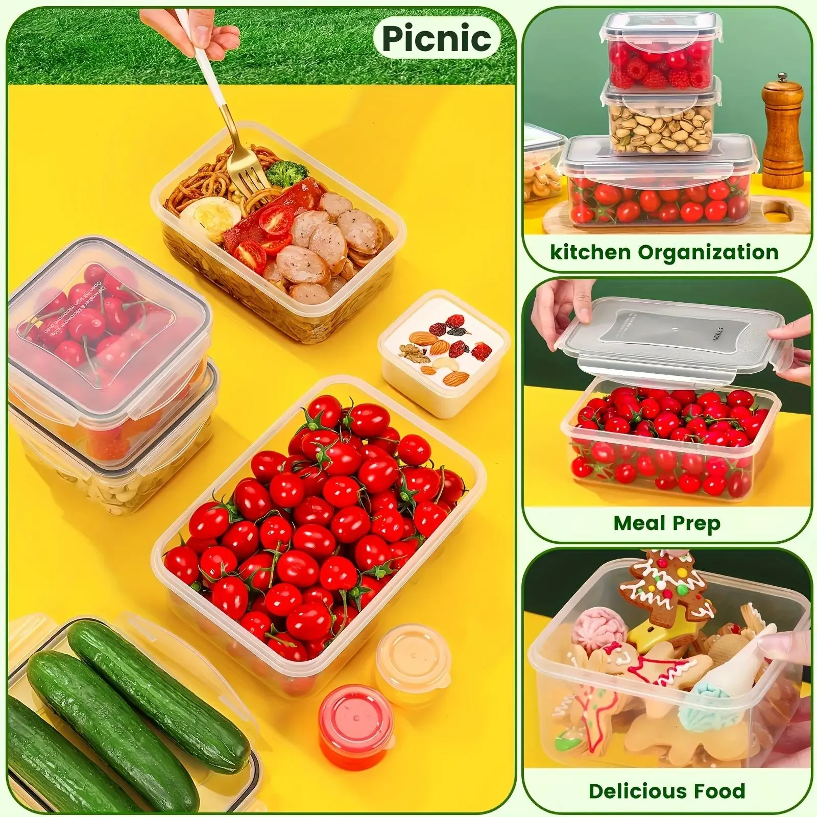 Juego de 12 recipientes hermét - Food Storage Oven Safe reseña y precio