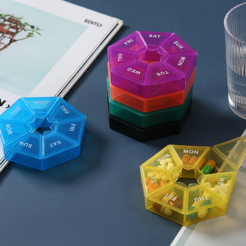 Pastillero portátil de 7 días, - Food Storage With Dividers reseña y precio