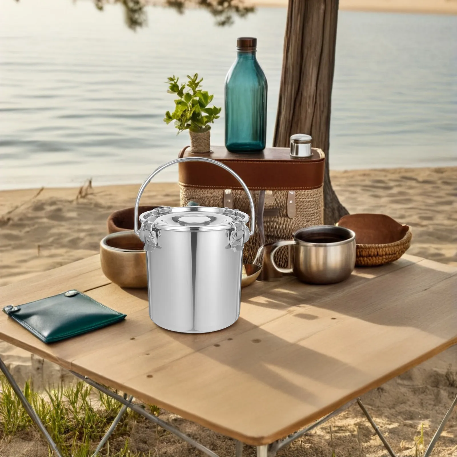 Cubo de acero inoxidable portá - Food Storage Containers reseña y precio