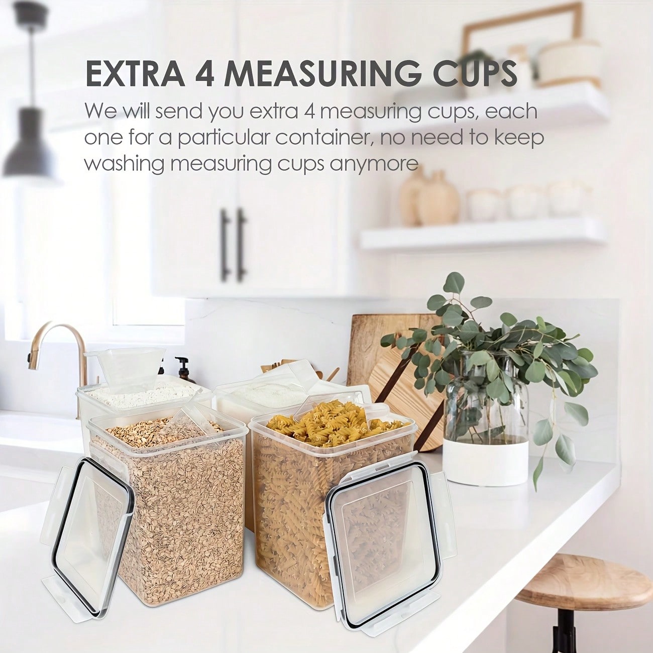 Juego de 4 recipientes grandes - Food Storage Labels reseña y precio