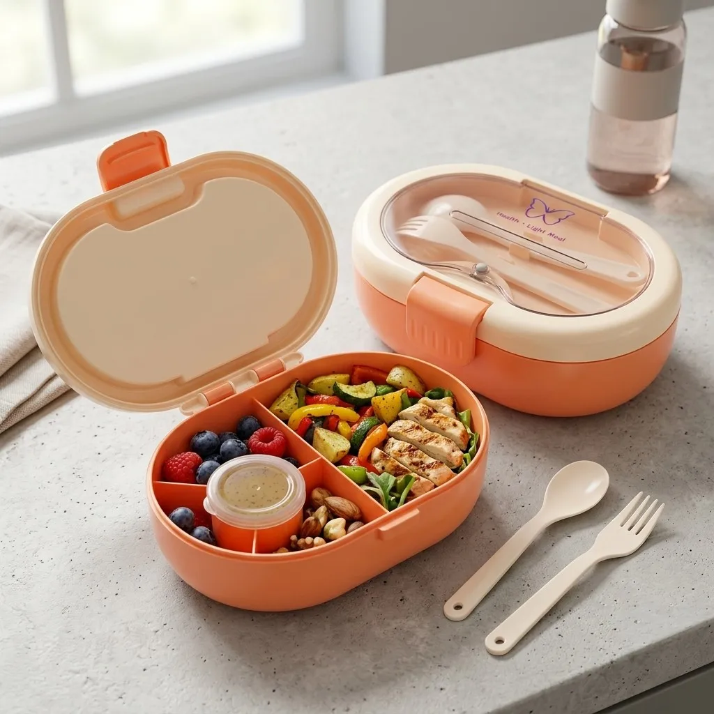 Lonchera Bento de Plástico con - Food Storage With Dividers reseña y precio
